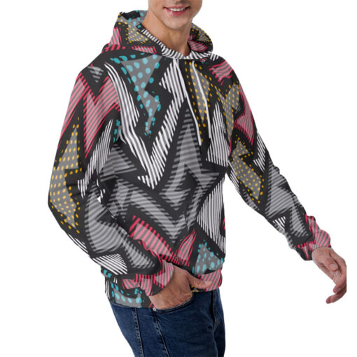 Cloth Grunge Geometric Men's Hoodie - Image 3