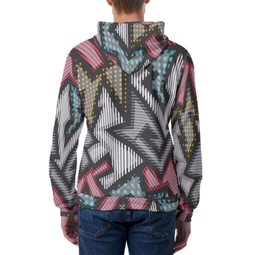 Cloth Grunge Geometric Men's Hoodie - Image 4