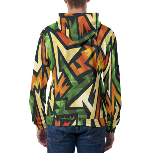 Green Ancient Grunge Effect Men's Hoodie - Image 4