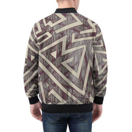 Tribal Geometric Men's Bomber Jacket - Image 2