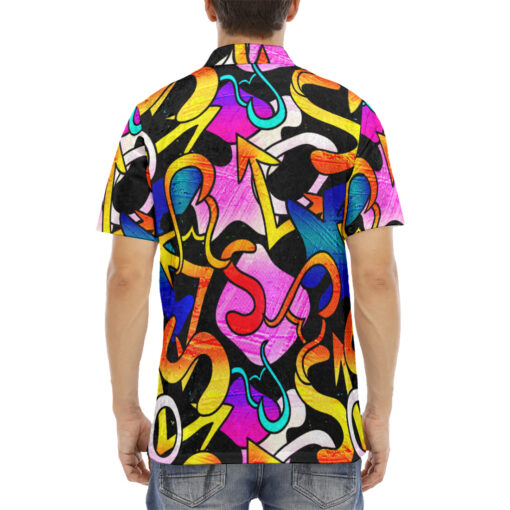 Graffiti Art Velvet Polo Shirt - Image 4