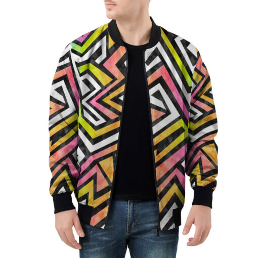 Graffiti Maze Grunge Men's Bomber Jacket