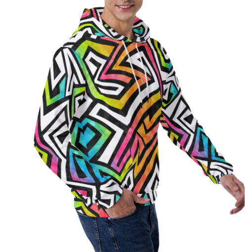 Graffiti Maze Grunge Men's Hoodie - Image 3