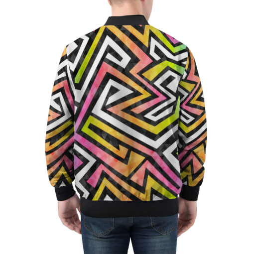 Graffiti Maze Grunge Men's Bomber Jacket - Image 2