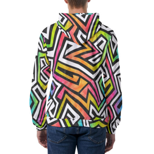 Graffiti Maze Grunge Men's Hoodie - Image 4