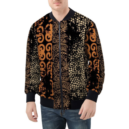 Grunge Ethnic Pattern Men's Bomber Jacket - Image 3