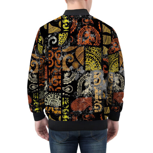 Grunge Ethnic Pattern Men's Bomber Jacket - Image 2