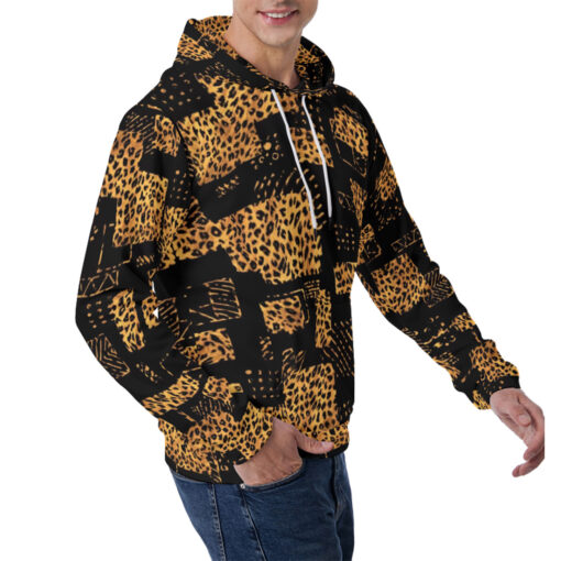 Abstract Animal Skin Fur Men's Hoodie - Image 3