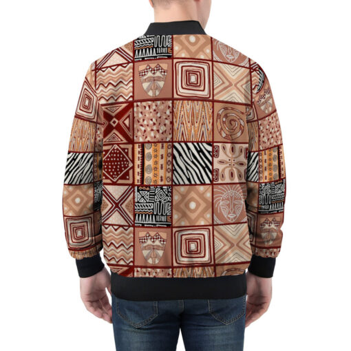 Ethnic Patchwork African Men's Bomber Jacket - Image 2