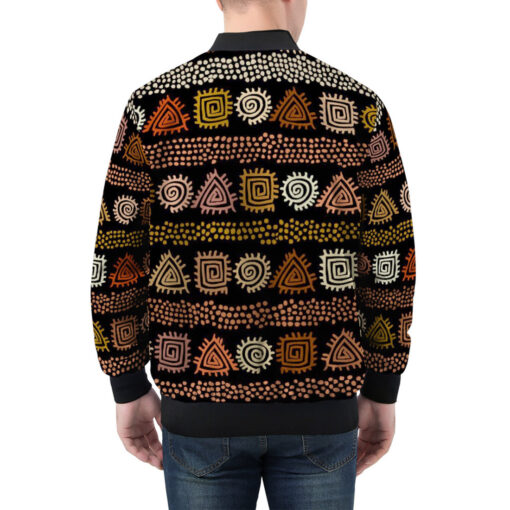 Ethnic African Boho Tribal Art Men's Bomber Jacket - Image 2