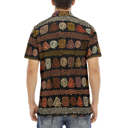 Ethnic African Boho Tribal Art Velvet Polo Shirt - Image 4