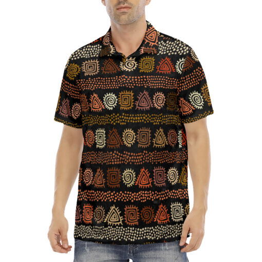 Ethnic African Boho Tribal Art Velvet Polo Shirt - Image 2