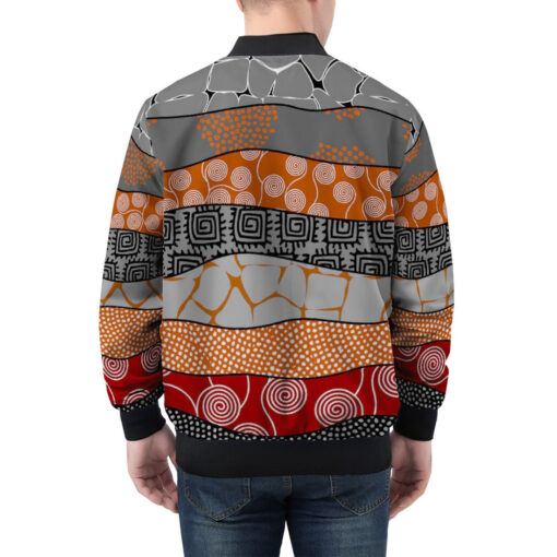 Ethnic African Boho Tribal Art Men's Bomber Jacket - Image 2