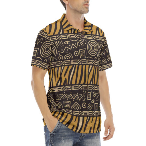 African Style Velvet Polo Shirt - Image 3