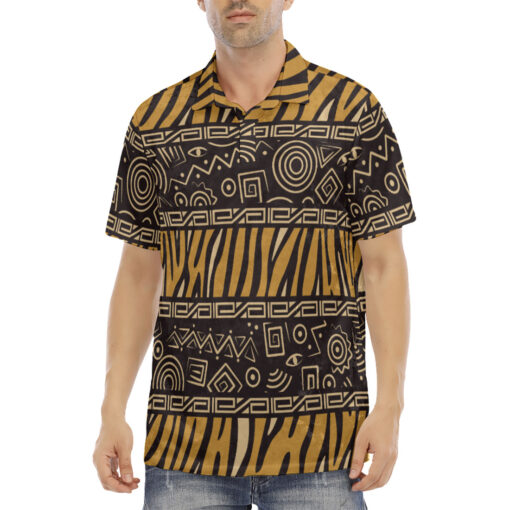 African Style Velvet Polo Shirt - Image 2