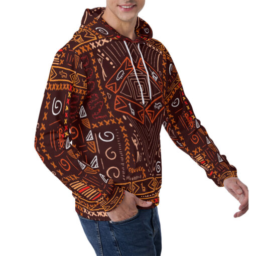 African Art Aboriginal Style Men's Hoodie - Image 3