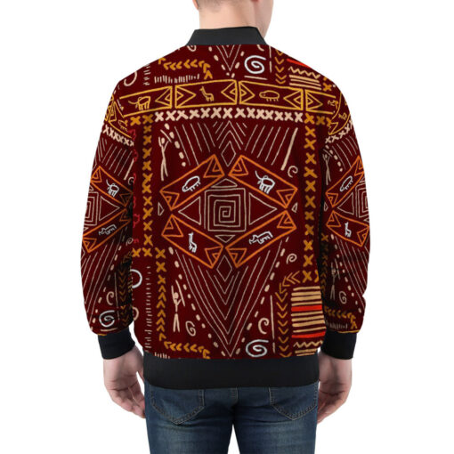 African Art Aboriginal Style Men's Bomber Jacket - Image 2