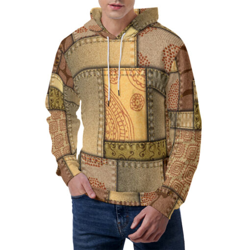 Patchwork Safari Style Men's Hoodie