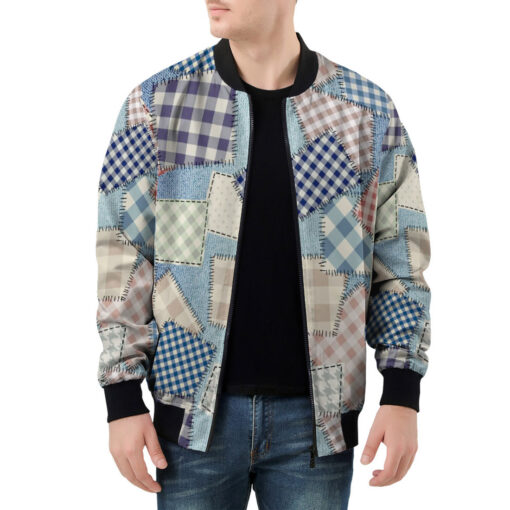 Cloth Patchwork Art Men's Bomber Jacket