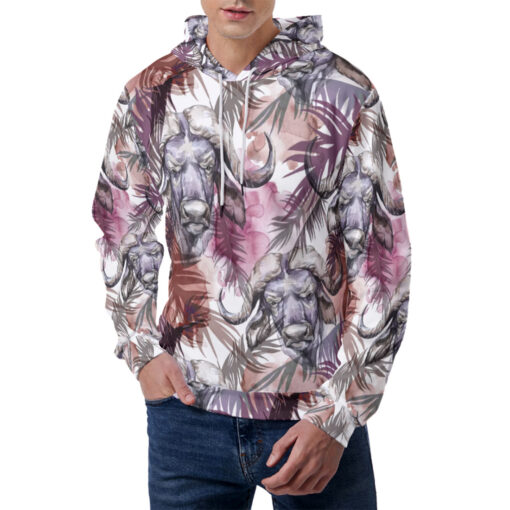 Buffaloes Exotic Tropical Leaves Men's Hoodie