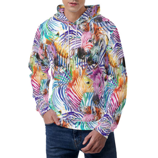 Watercolor Zebra Safari Men's Hoodie