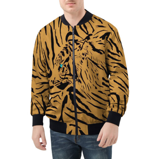 Tiger Art Background Men's Bomber Jacket - Image 3