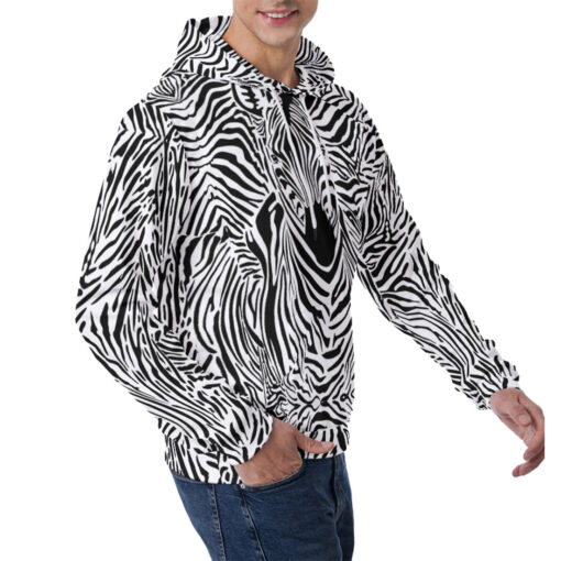 Zebra Art Men's Hoodie - Image 3