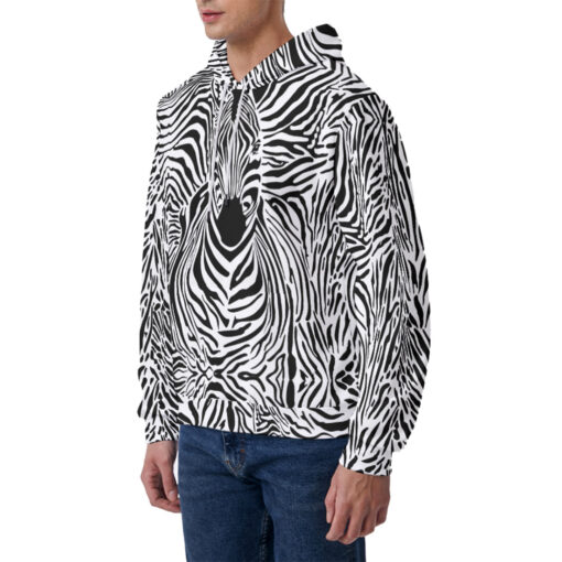 Zebra Art Men's Hoodie - Image 2