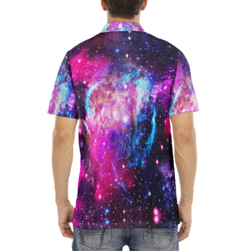 Colorful Deep Space Men's Polo Shirt - Image 4