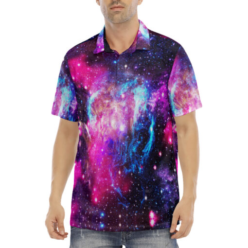 Colorful Deep Space Men's Polo Shirt - Image 2