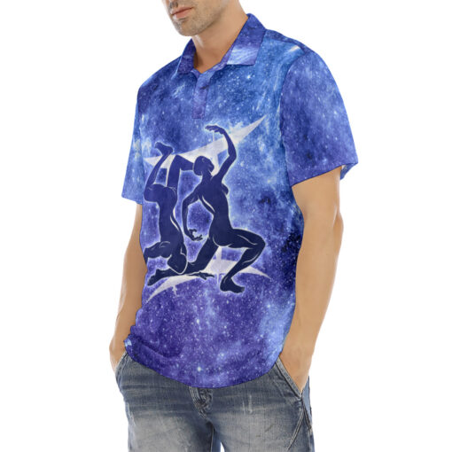 Gemini Astrological Zodiac Velvet Polo Shirt