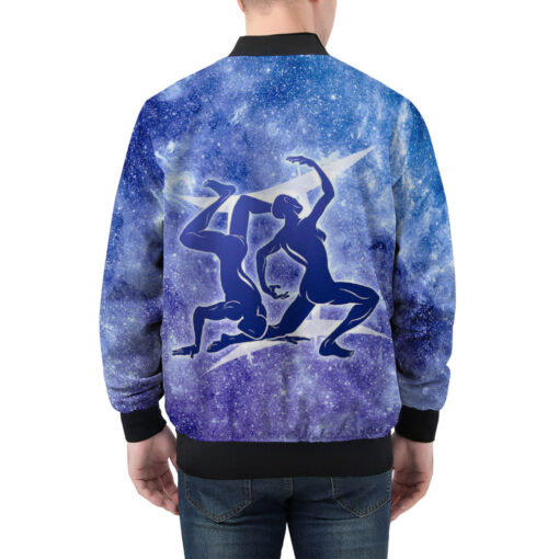 Gemini Astrological Zodiac Sign Men's Bomber Jacket - Image 2