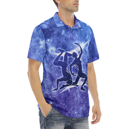 Gemini Astrological Zodiac Velvet Polo Shirt - Image 3