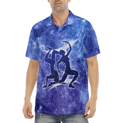 Gemini Astrological Zodiac Velvet Polo Shirt - Image 2