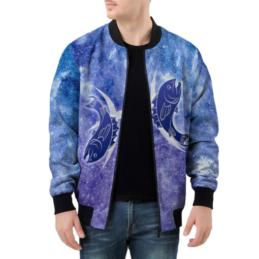 Pisces Astrological Zodiac Sign Men's Bomber Jacket