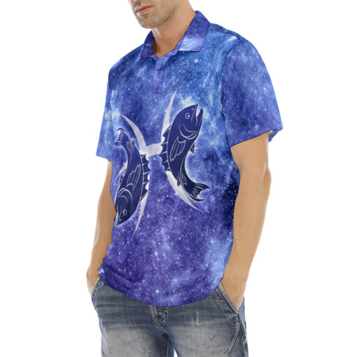 Pisces Astrological Zodiac Velvet Polo Shirt