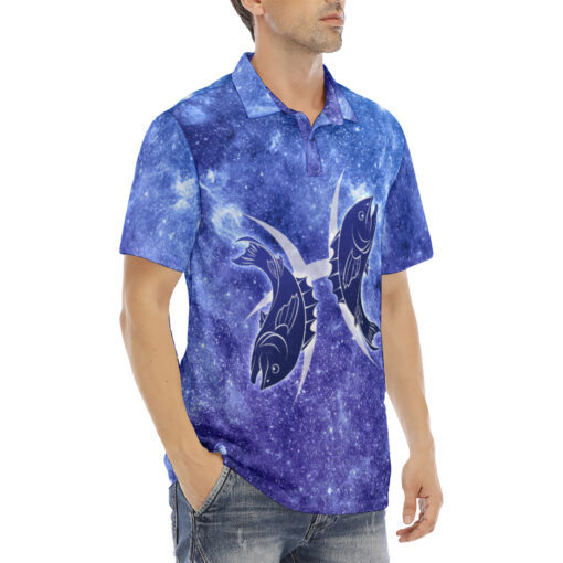 Pisces Astrological Zodiac Velvet Polo Shirt - Image 3