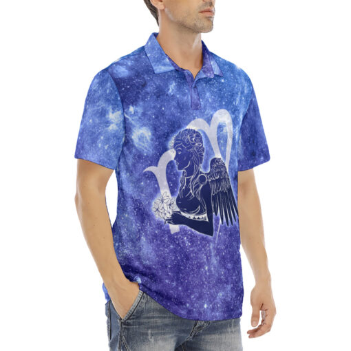 Virgo Astrological Zodiac Velvet Polo Shirt - Image 3