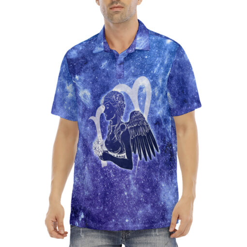 Virgo Astrological Zodiac Velvet Polo Shirt - Image 2