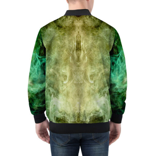 Yellow Green Cloud Smoke Men's Bomber Jacket - Image 2