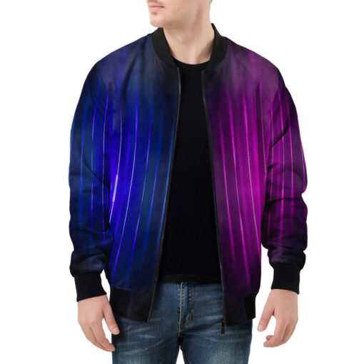 Blue Pink Smoke Neon Light Men's Bomber Jacket