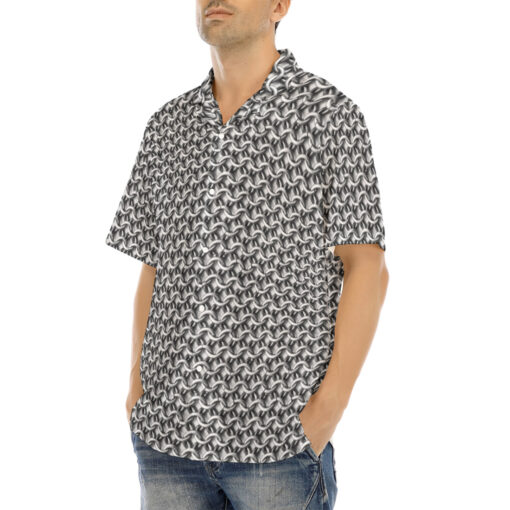 Chain Mail Print Hawaiian Shirt - Image 3