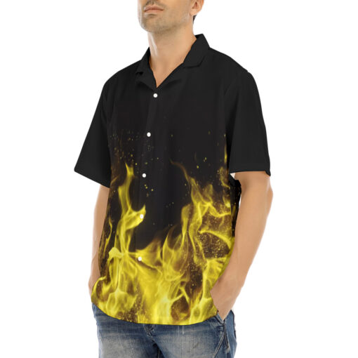 Yellow Fire Hawaiian Shirt - Image 3