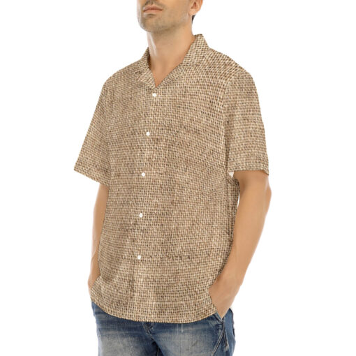 Sackcloth Texture Hawaiian Shirt - Image 3