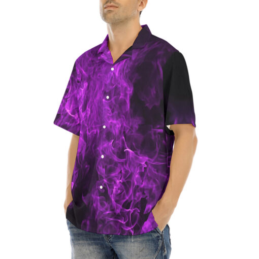 Purple Fire and Smoke Hawaiian Shirt - Image 3