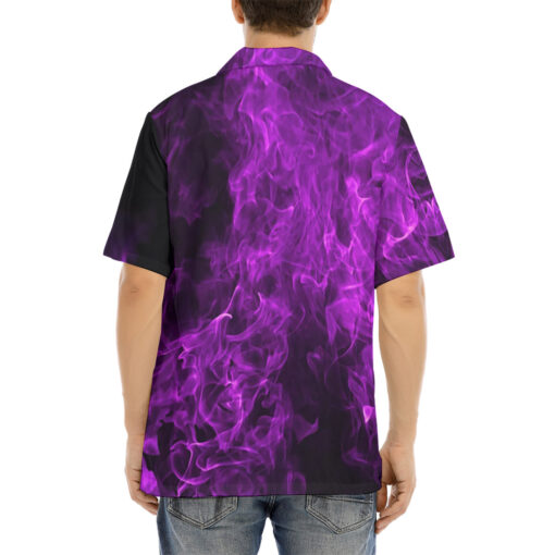 Purple Fire and Smoke Hawaiian Shirt - Image 4