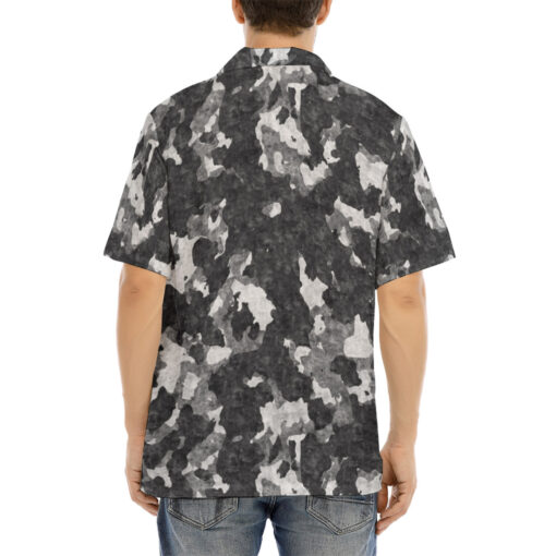 Gray Camouflage Hawaiian Shirt - Image 4