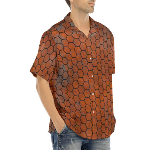 Rusty Hexagons Hawaiian Shirt - Image 2