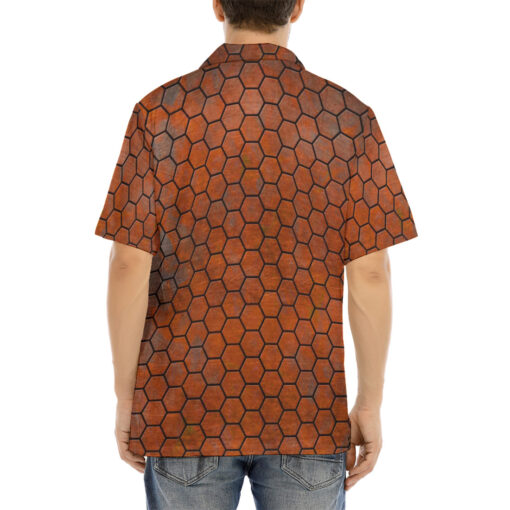 Rusty Hexagons Hawaiian Shirt - Image 4