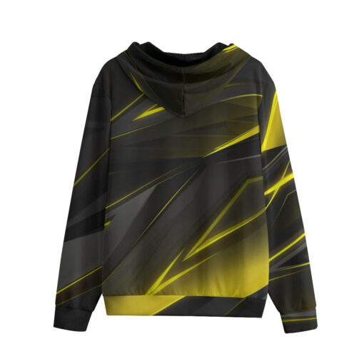 Yellow Geometric Stripes Men's Zip Up Hoodie - Image 2